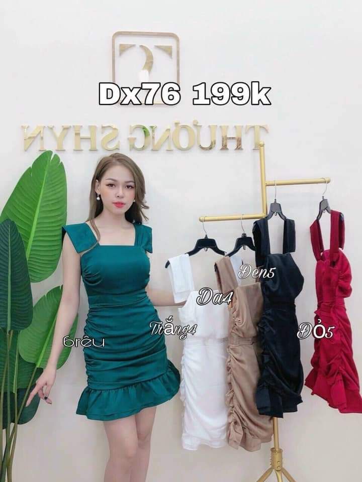 [HCM]Đầm 2 dây đuôi cá bản lớn nhún bèo