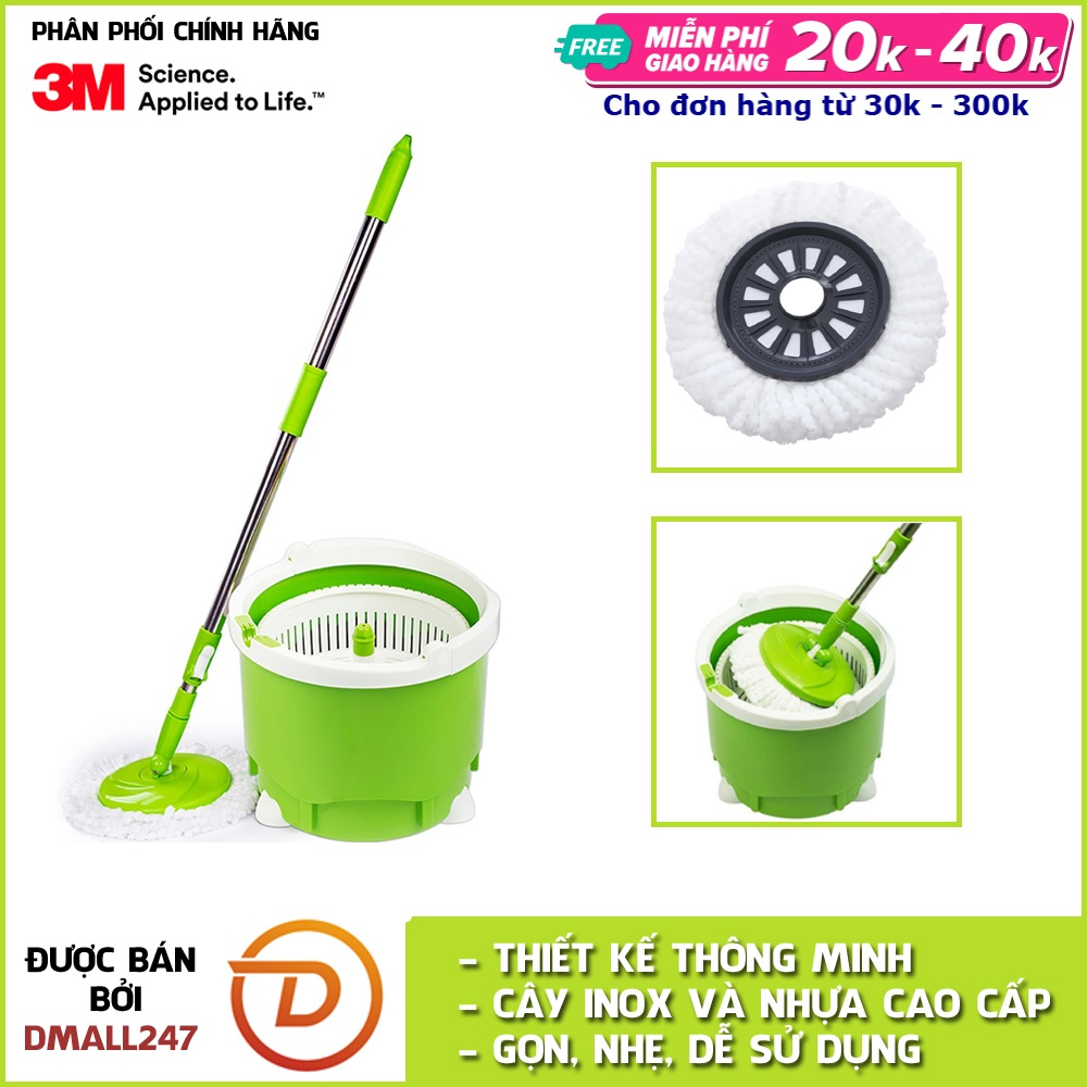 BÁO GIÁ Chổi Lau Nhà Scotch Brite | Shopee Lazada Sendo Tiki mới nhất 6 Bộ lau nhà 360 độ nhỏ gọn cao cấp Scotch-Brite 3M BLN-360 - Dmall247, vệ sinh chăm sóc nhà cửa chuyên dụng