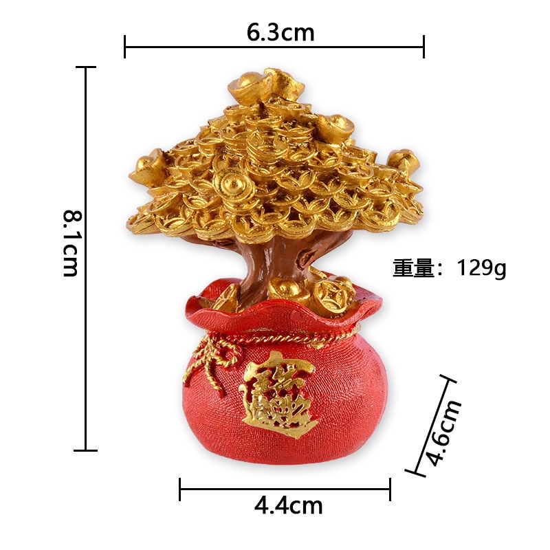 Cây kim tiền vàng - FREESHIP - Mô hình cây kim tiền vàng 8 cm trang trí tăng tài lộc