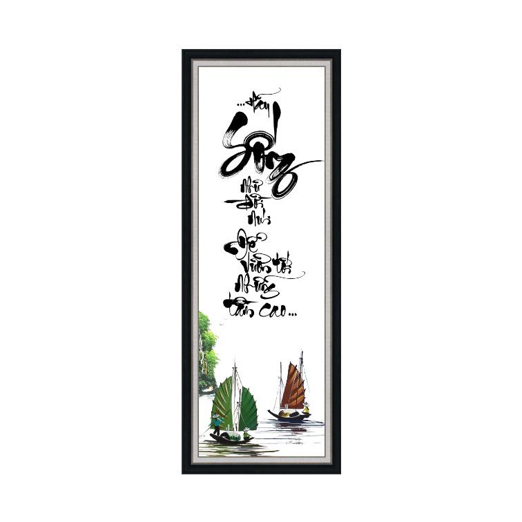 Tranh dán tường thư pháp VTC chữ Sống UD0160K Kim sa