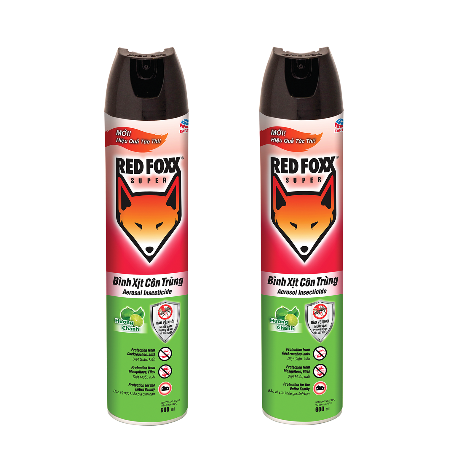 Bình xịt côn trùng RED FOXX 600ml - Hương Chanh