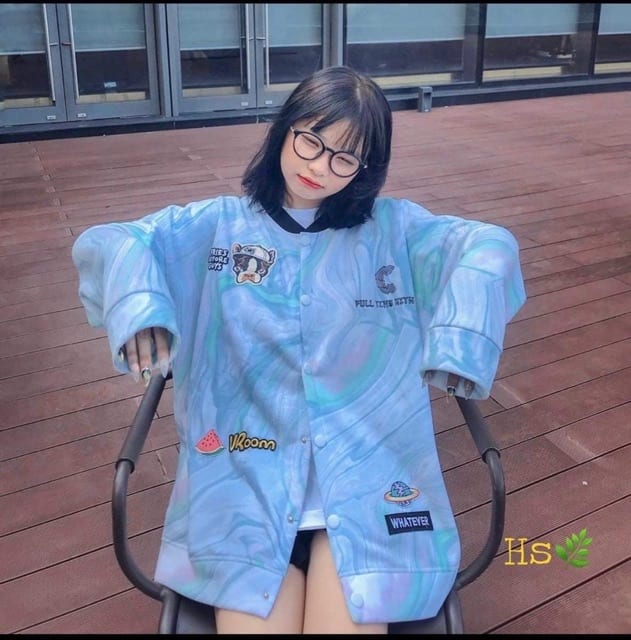 Áo khoác Bomber Loang Màu (xanh,Hồng)