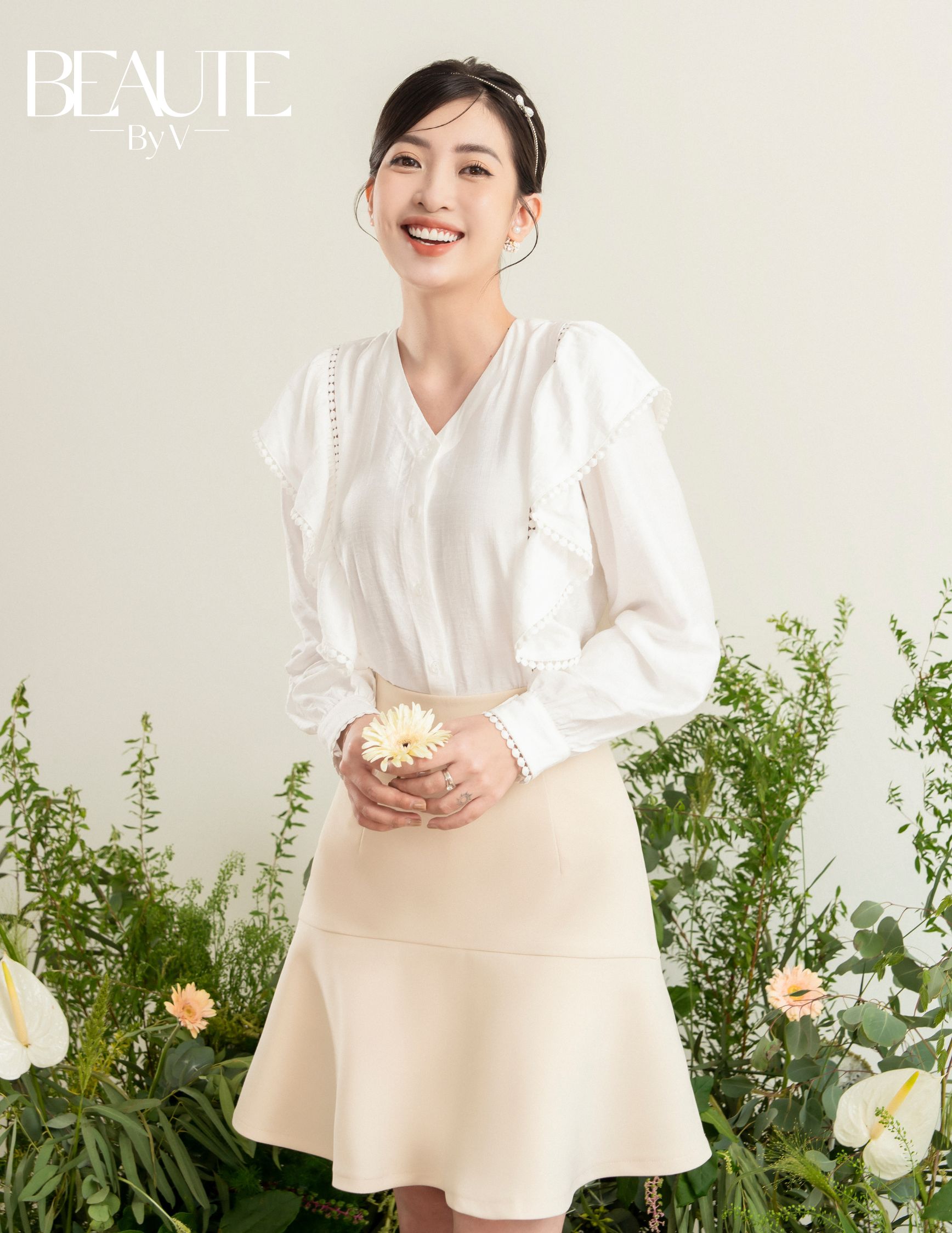 BEAUTEBYV - Chân váy cạp rời có bèo xiên Phoenix