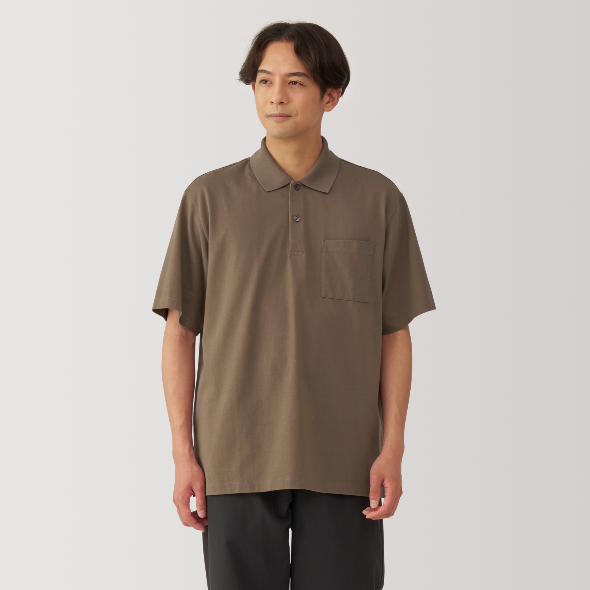 Áo Polo Vải Jersey Washed MUJI
