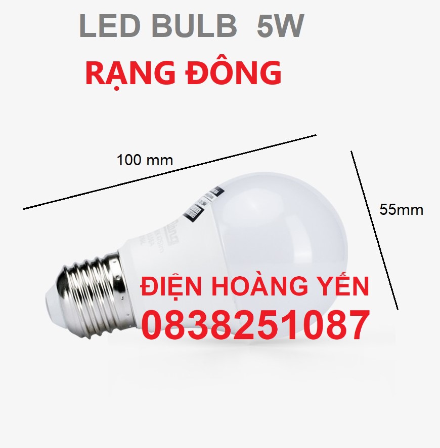 [HCM]Bóng đèn LED tròn 5W RẠNG ĐÔNG Model A55N4/5W