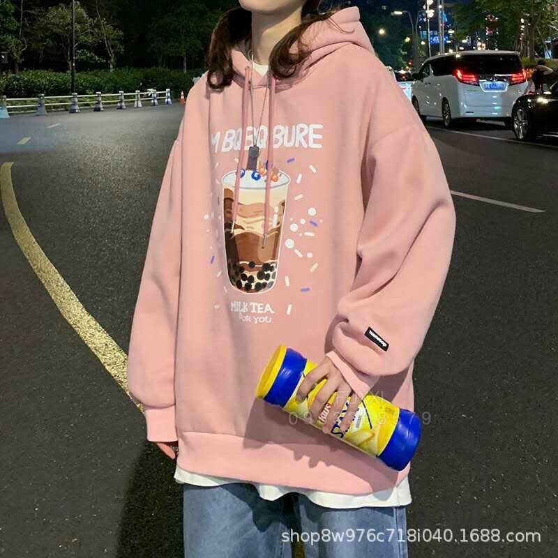 Áo Hoodie Nam Nữ in Cốc Trà Sữa , Form Rộng Chất Nỉ Dầy Dặn, Mẫu Mới Bao Hot .AT
