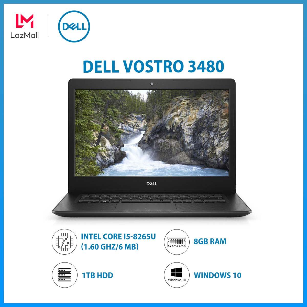 Laptop Dell Vostro 3480 (Intel Core i5-8265U/1.60 GHz/6MB/8GB RAM/1TB HDD/14.0 HD/Finger/WL+BT/Win10 Home/Black) - Hàng Chính Hãng - Bảo hành 12 tháng