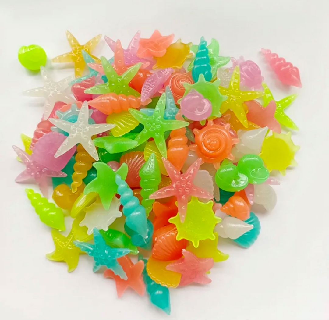 100pcs Viên đá dạ quang trang trí bể cá cảnh, sỏi trang trí bể cá,