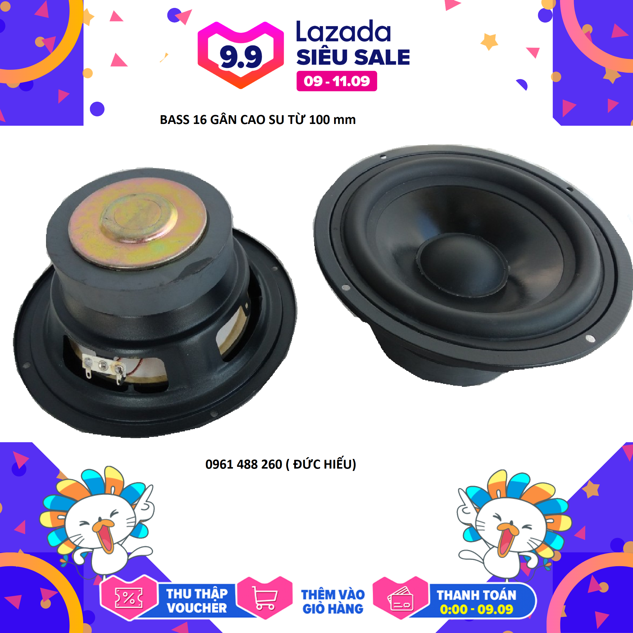 2 Bass Speakers 16 from 100 Rubber Ribs