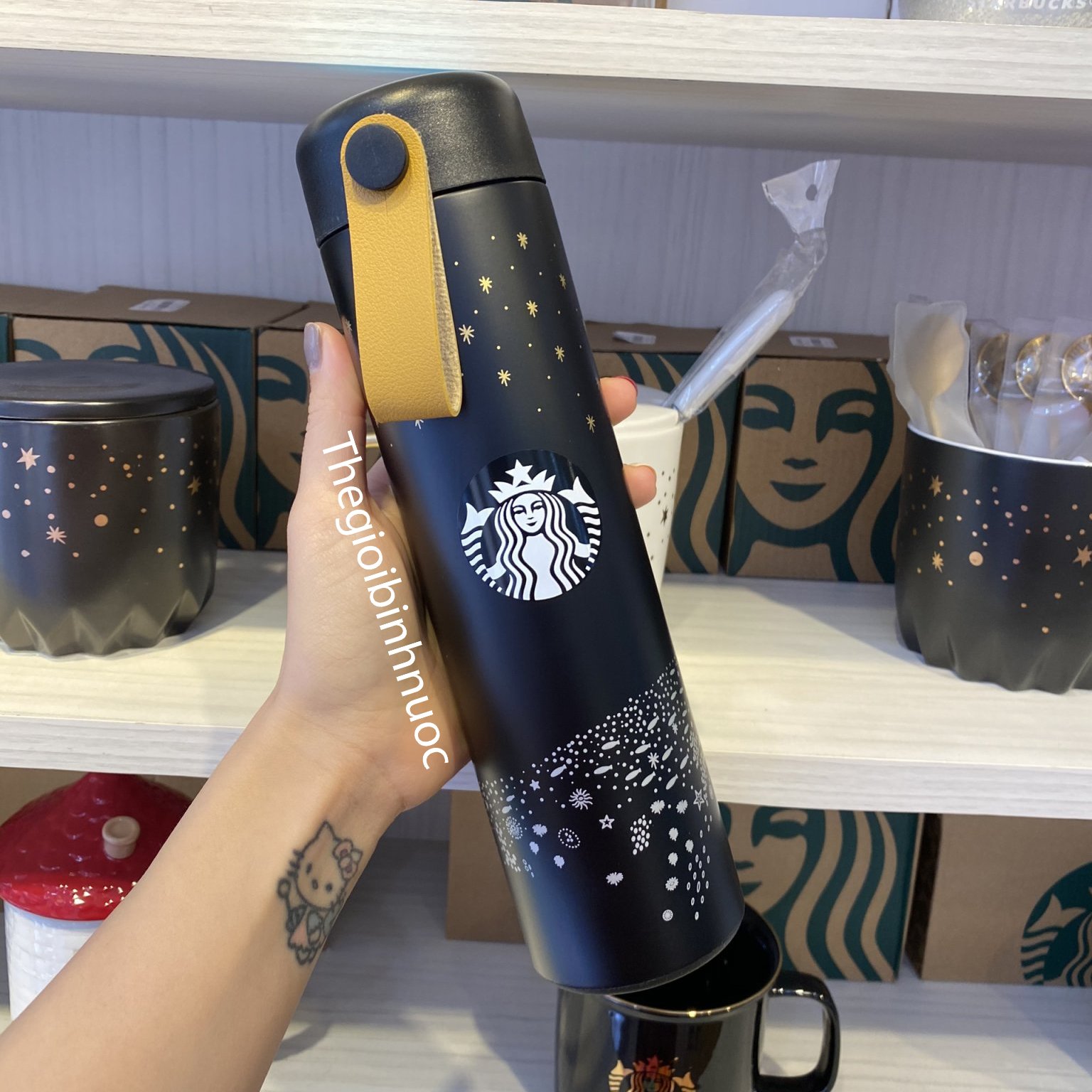 Bình Giữ Nhiệt Starbucks Gỗ, Hoa Và Chim 473ml B356