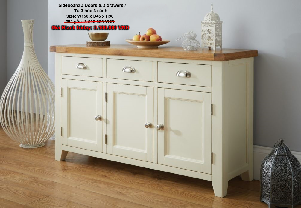 Tủ Sideboard 3 hộc kéo 3 cánh