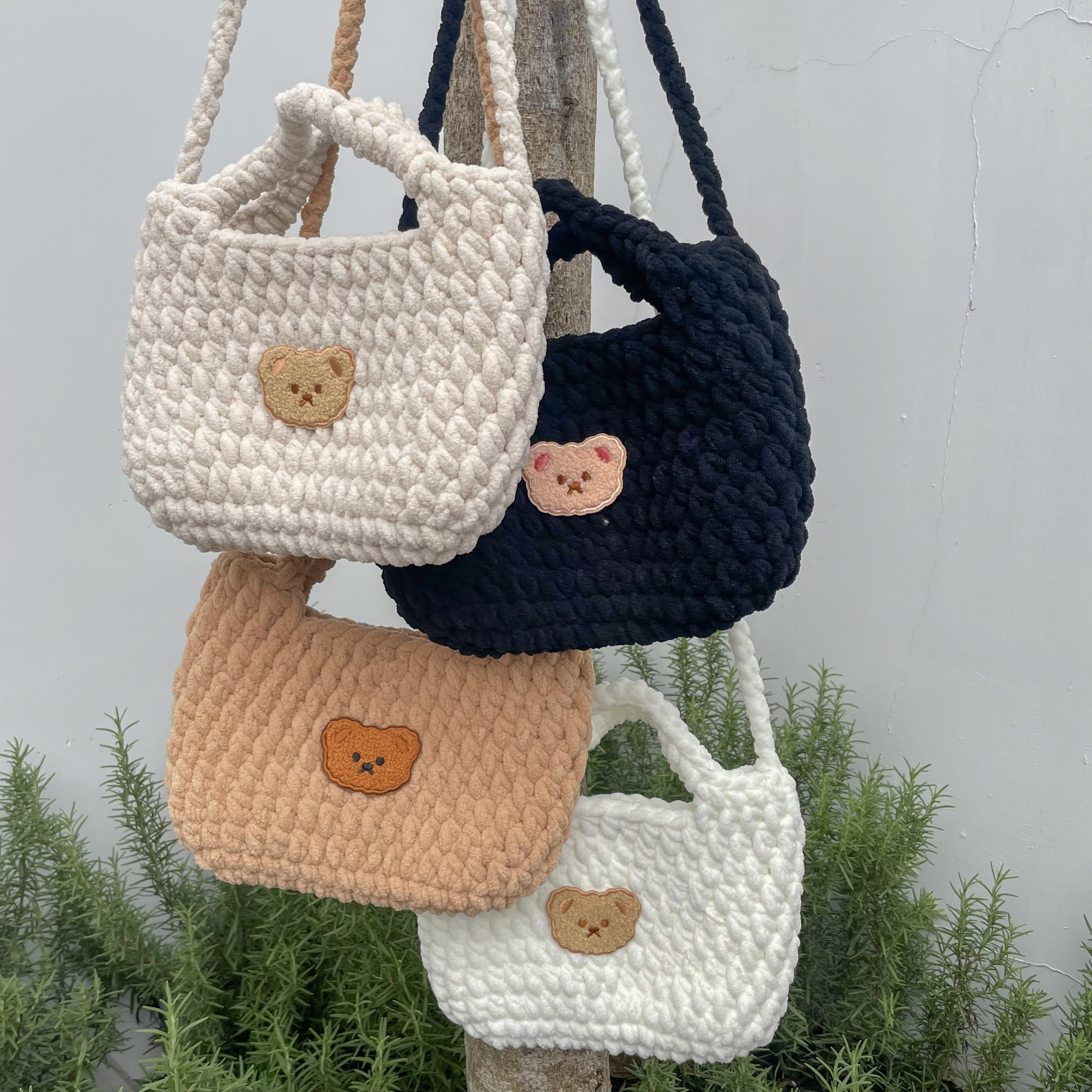 Hàng Có Sẵn, Có hướng dẫn - Tự làm túi đan len handmade, Bộ nguyên liệ –  Hoa Tay Handmade