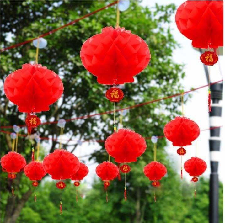LỒNG ĐÈN ĐỎ TRANG TRÍ TẾT XUÂN ( SET 10 CÁI )