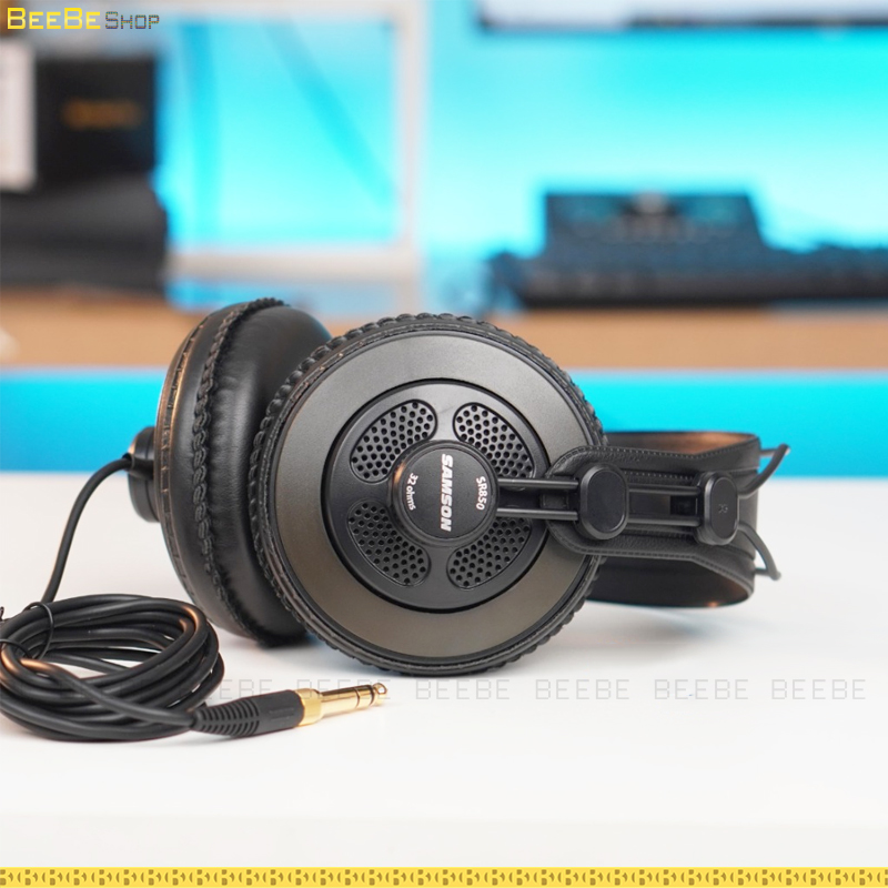 Samson SR850 Semi-Open Headphones Back Studio Reference.