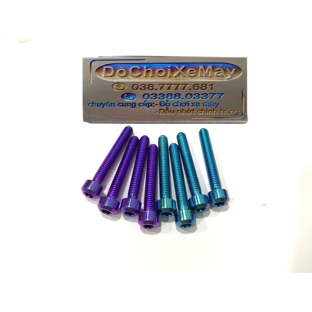 Ốc 6li40 trụ titan gr5 cao cấp bắt che két nước , ốc xỏ gác chân Vario Ab . DoChoiXeMay