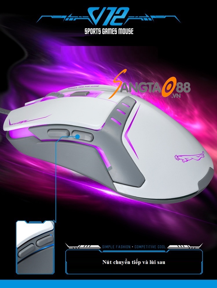 Chuột có dây game thủ V12 - Game thủ - phụ kiện 365