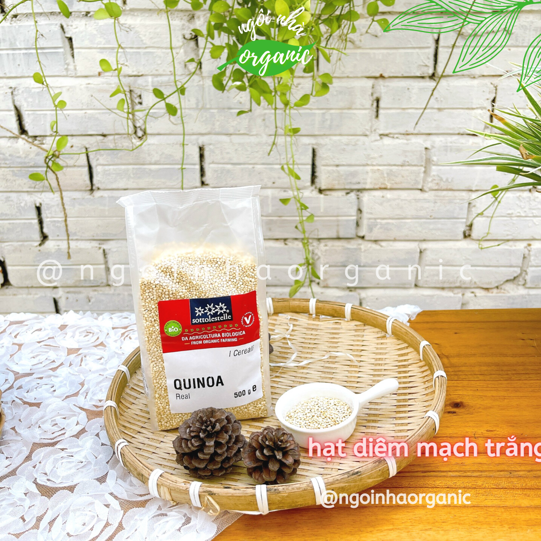 Hạt Diêm Mạch Trắng Hữu Cơ Sottolestelle Organic Quinoa Real