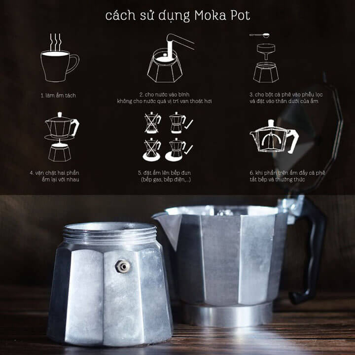 Ấm pha CAFE siêu tốc MOKA POT 300ml