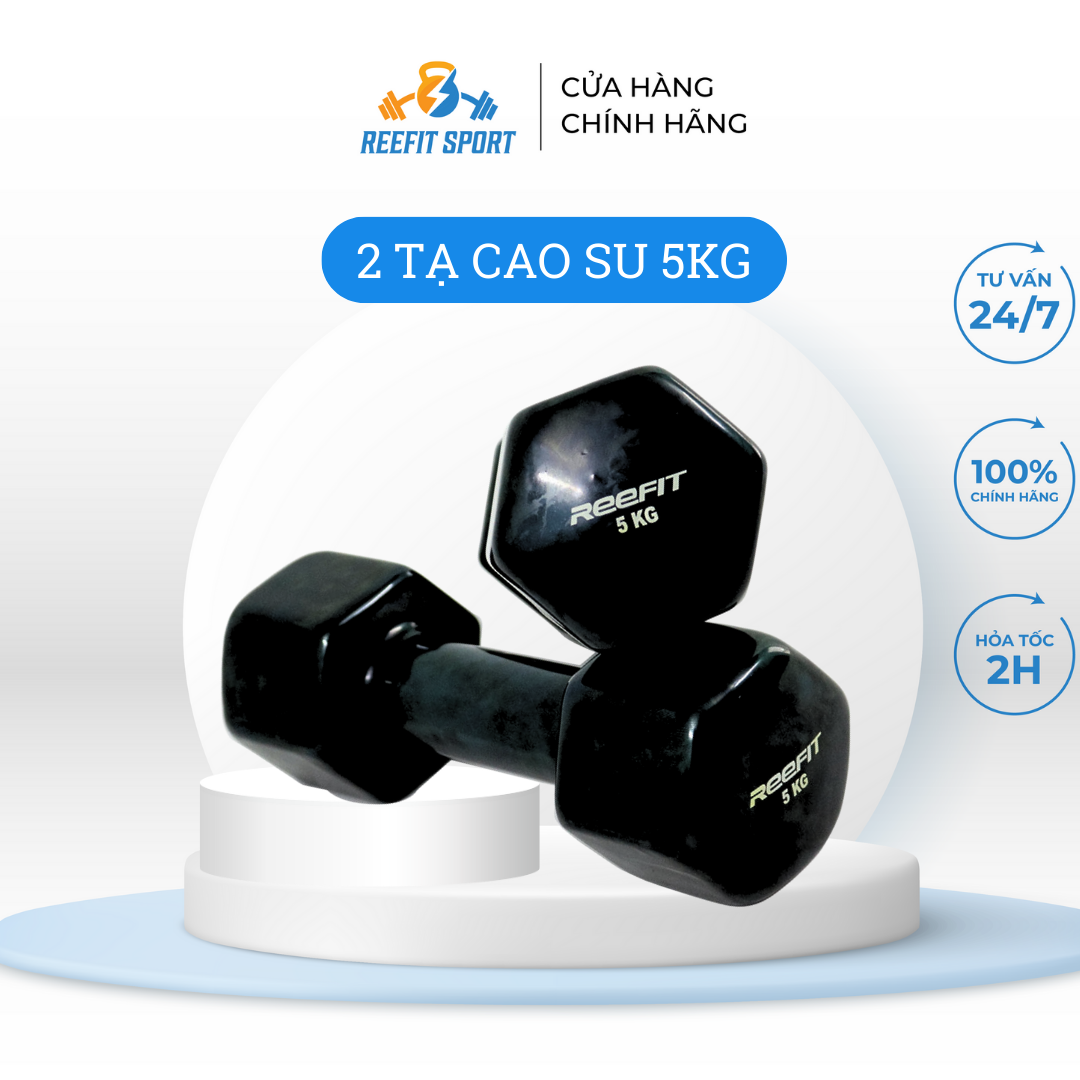 Bộ 2 tạ tay cao su 5kg reefit
