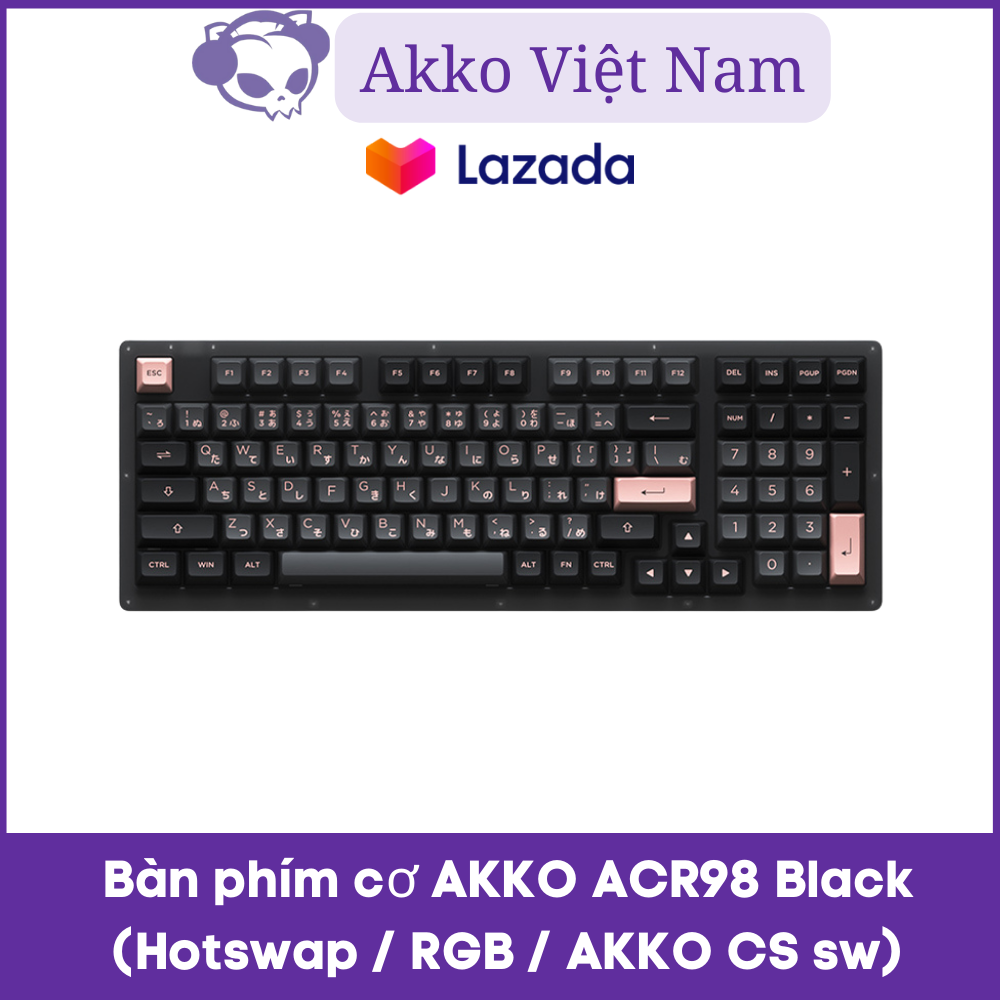 Bàn phím cơ AKKO ACR98 Black (Hotswap / RGB / AKKO CS sw Jelly Black)