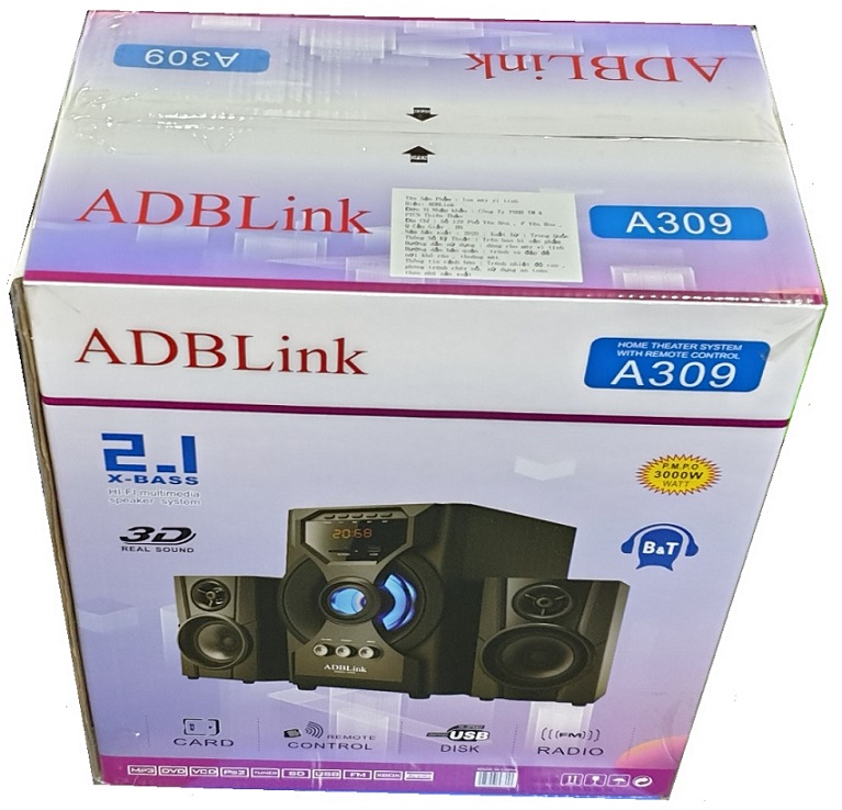 Loa Vi Tính 2.1 ADBLink A309 ( Bluetooth - FM , Thẻ Nhớ , Usb