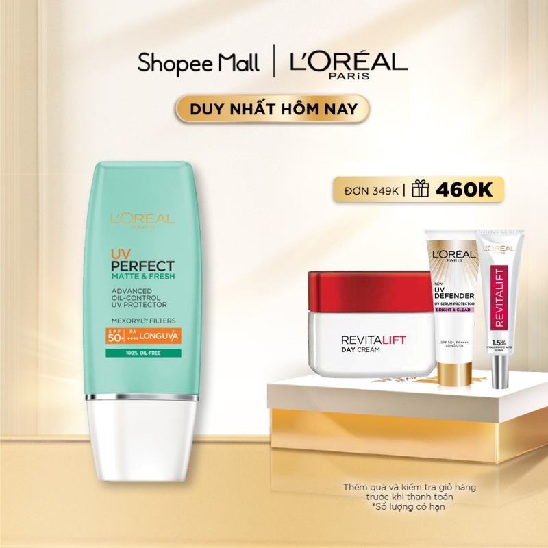 BÁO GIÁ KEM NỀN MỊN DA L'OREAL TRUE MATCH LIQUID SMOOTH (30ML) (STORE 5871,5873) | Shopee Lazada Sendo Tiki mới nhất 24 Kem chống nắng bảo vệ da L'Oreal Paris UV Perfect SPF50 PA 30ml