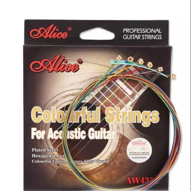 Dây Đàn Guitar Acoustic Alice AW435C nhiều màu chính hãng