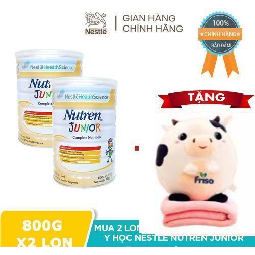 Tặng bộ mền gối con bò sữaSữa bột Nutren Junior 800g  date mới nhất