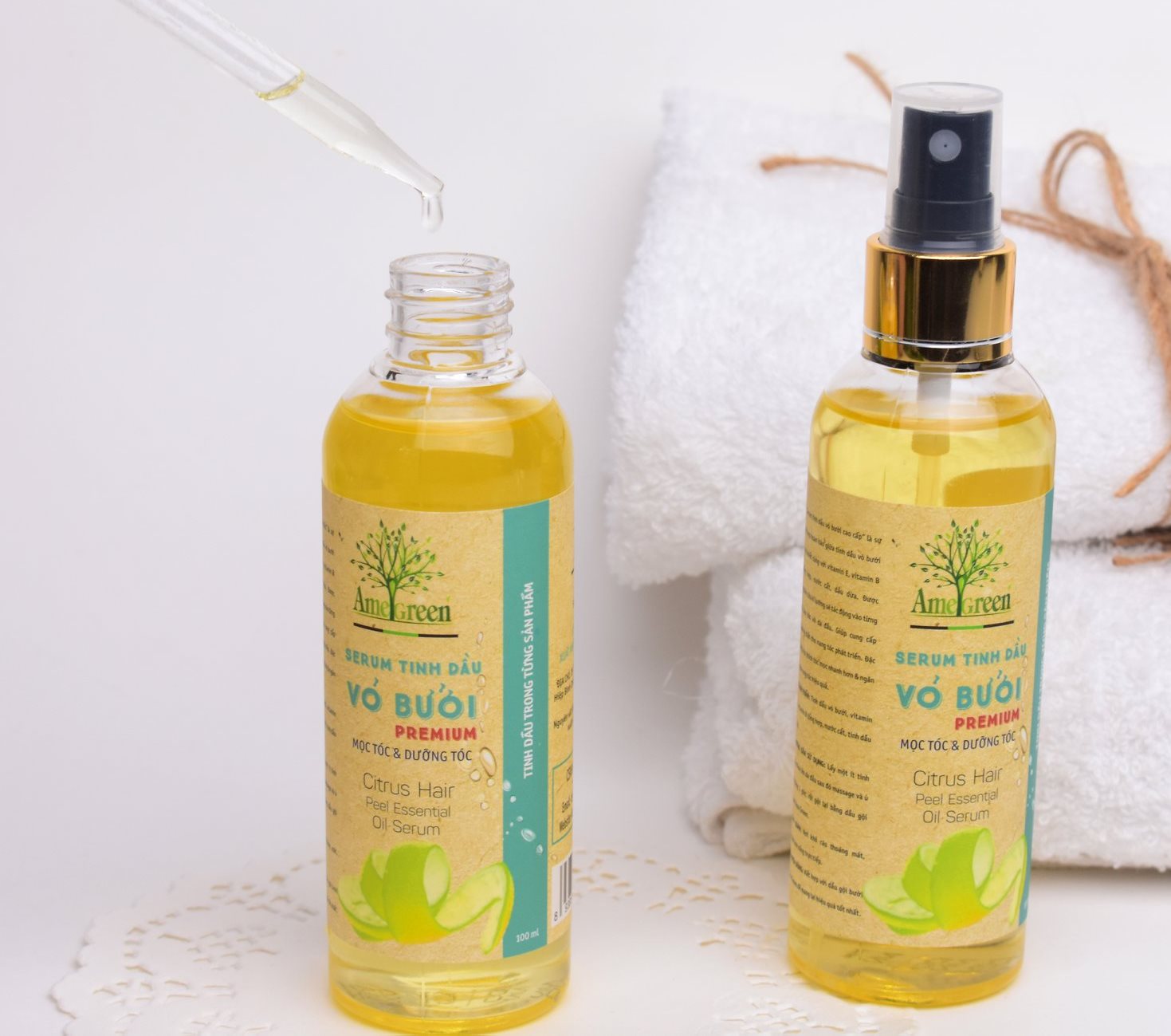 [HCM]Serum Tinh Dầu Vỏ Bưởi AmeGreen (100ml) – Premium