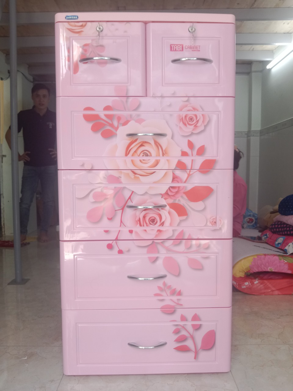🚀☎️ hoả tốc 2h tp.hcm ☎️🚀 tủ nhựa duy tân mina 5 tầng-6 ngăn - xám hoa cúc