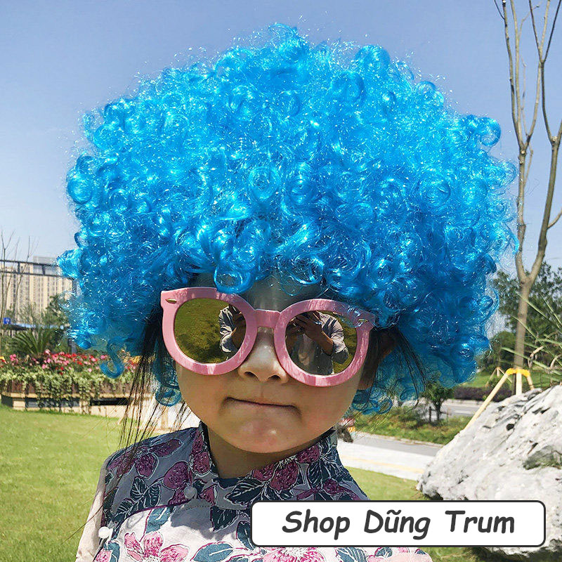 Tóc giả hóa trang chú hề hài hước đủ màu sắc