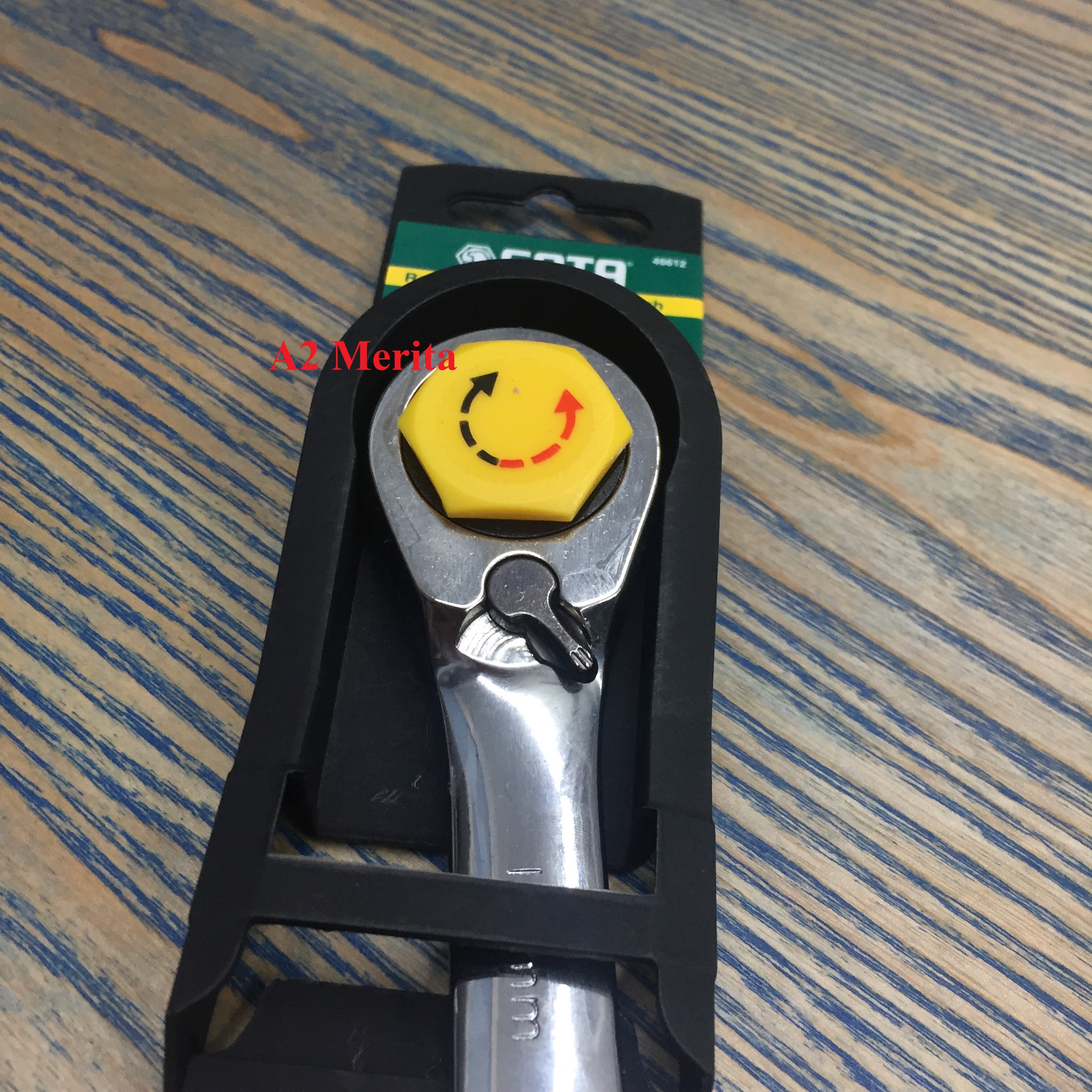 Cờ lê vòng miệng tự động đảo chiều sata 19mm 46612