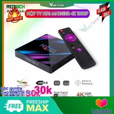 Hộp TV Thông Minh H96MAX - RK3318 TiVi Box android 9.0 4GB RAM 32GB ROM Hỗ trợ Bluetooth 4K smart tv box