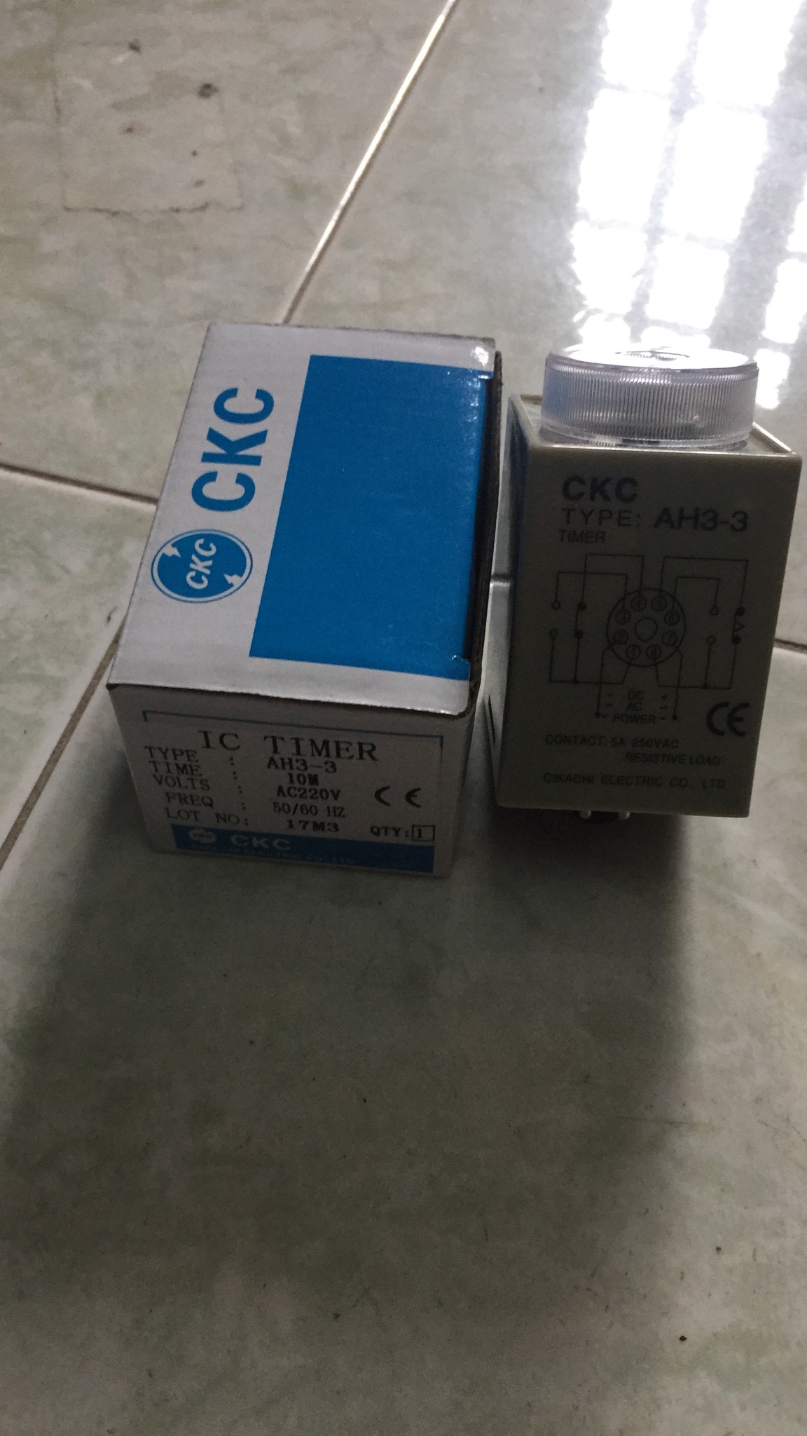 Rơ le thời  gian Timer CKC AH3-3 220VAC 10M