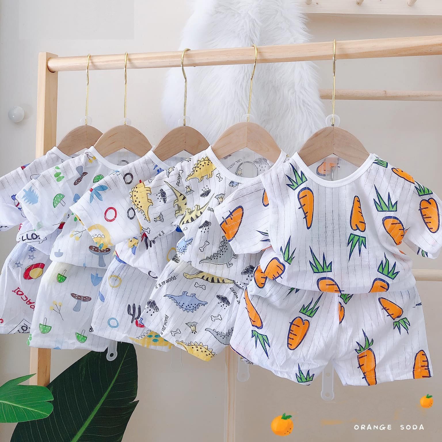 combo 7 bộ cotton giấy mềm mại thoáng mát cho bé
