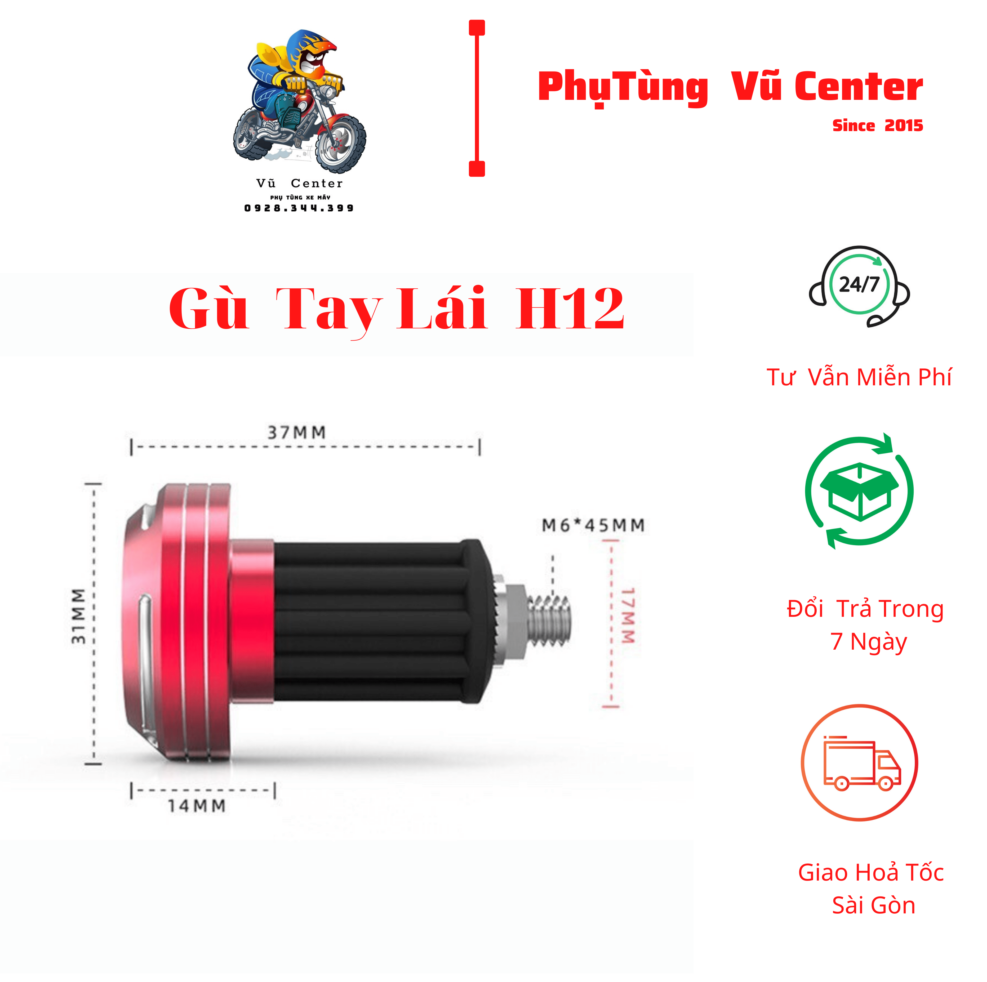 [HCM] Gù tay lái CNC H12 Brem-boo