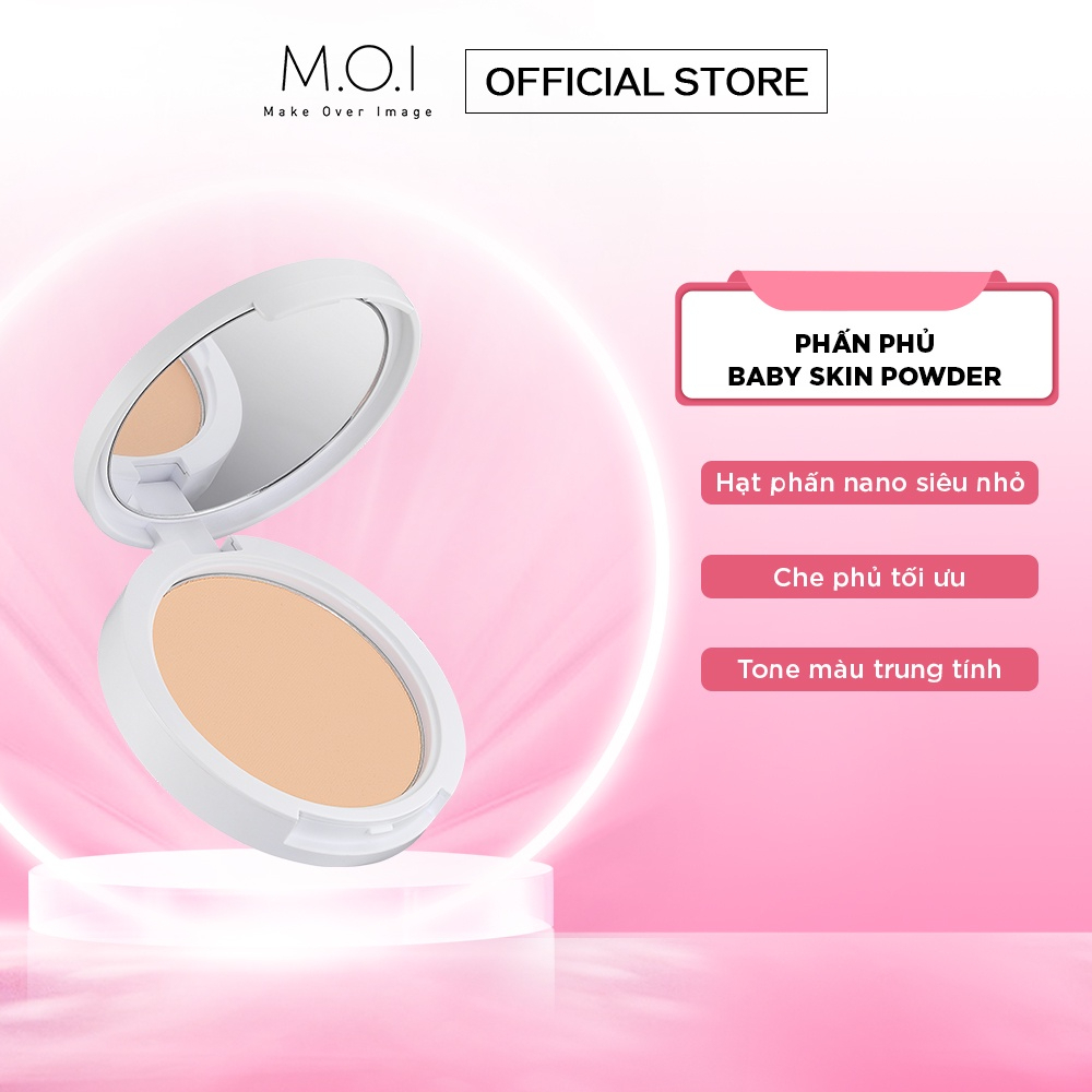 Phấn phủ MOI kiềm dầu Baby Skin Powder 10g