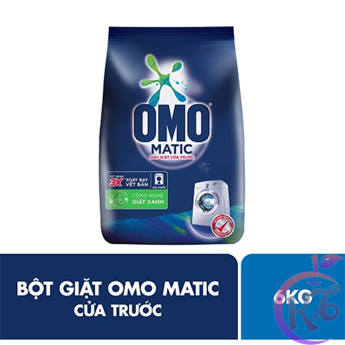 Bột giặt Omo Matic Cửa Trước 5.7kg dành cho MÁY GIẶT CỬA TRƯỚC, công nghệ 3X xoáy bay vết bẩn (Xanh) - xà bông bot giat cua truoc