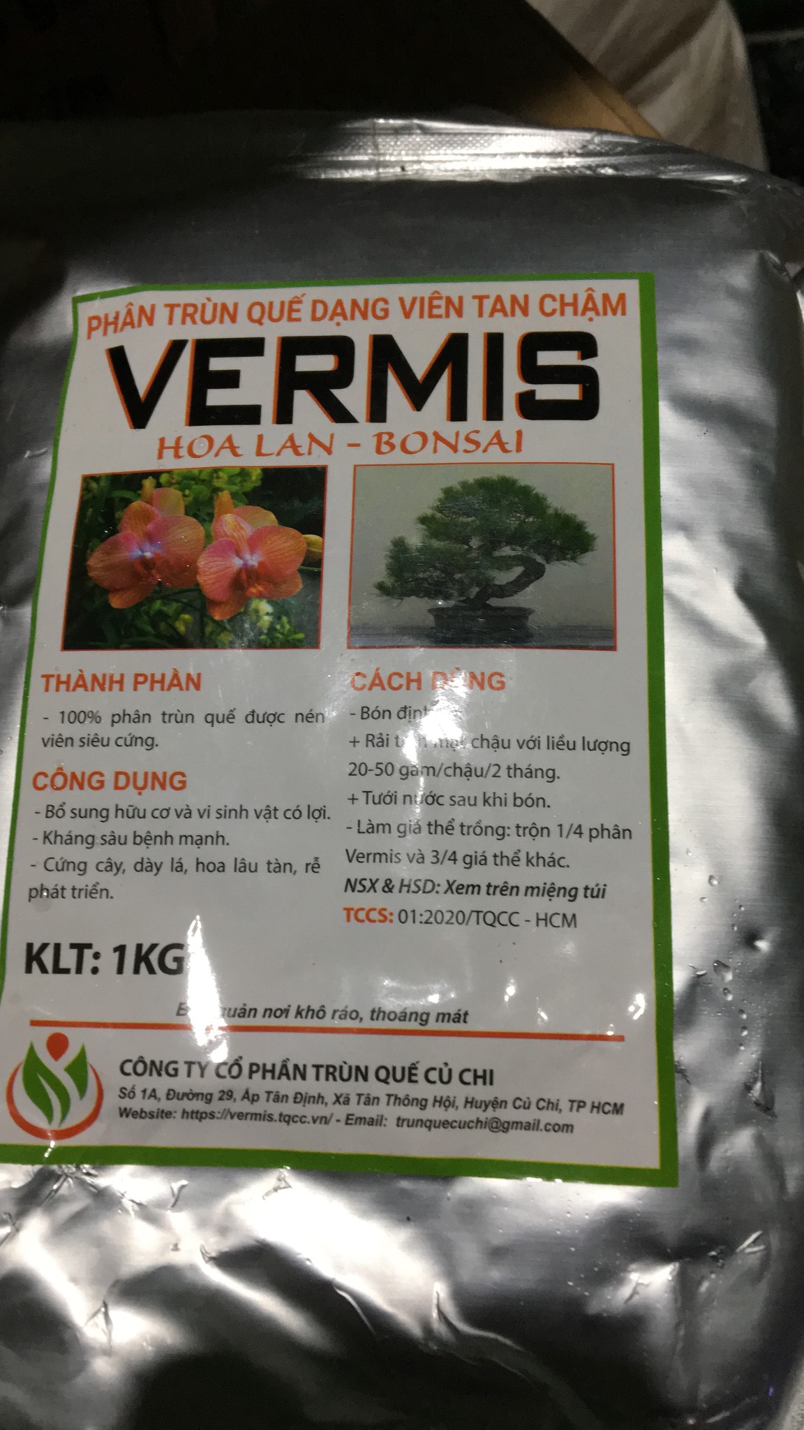 Phân trùn quế viên nén VERMIS tan chậm gói 01 kg