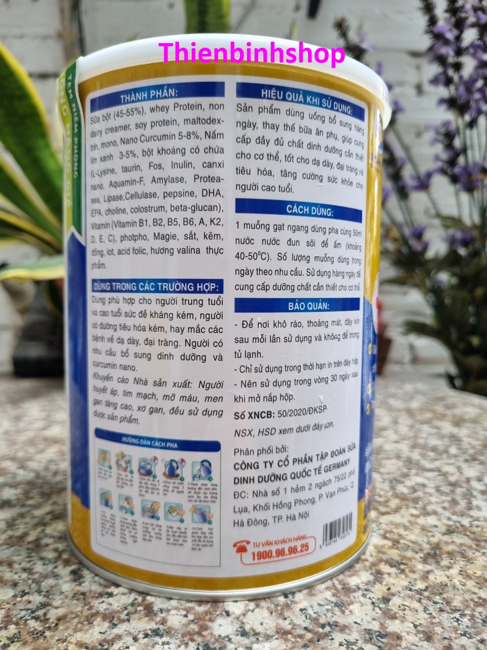 [Combo 4hộp 900g, HSD 2026] Sữa bột ALPHAMILK NANO CURCUMIN NẤM LIM XANH.