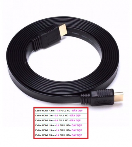 DÂY HDMI DẸP 1.5m / 3m / 5m - CHUẨN 1.4 FULL HD