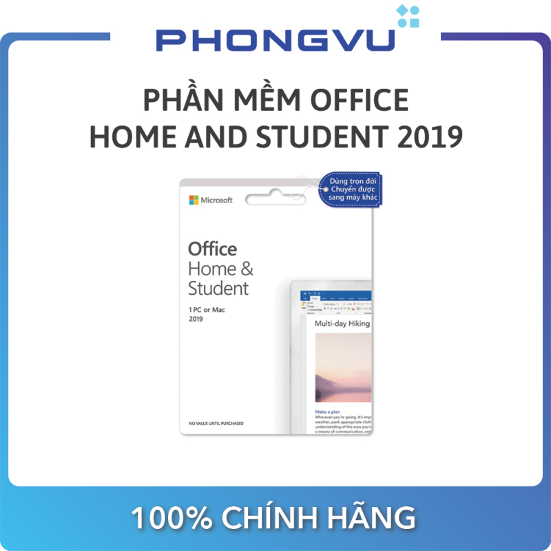 Bảng giá Phần mềm Office Home and Student 2019 English APAC EM Medialess P6 (79G-05143) Phong Vũ