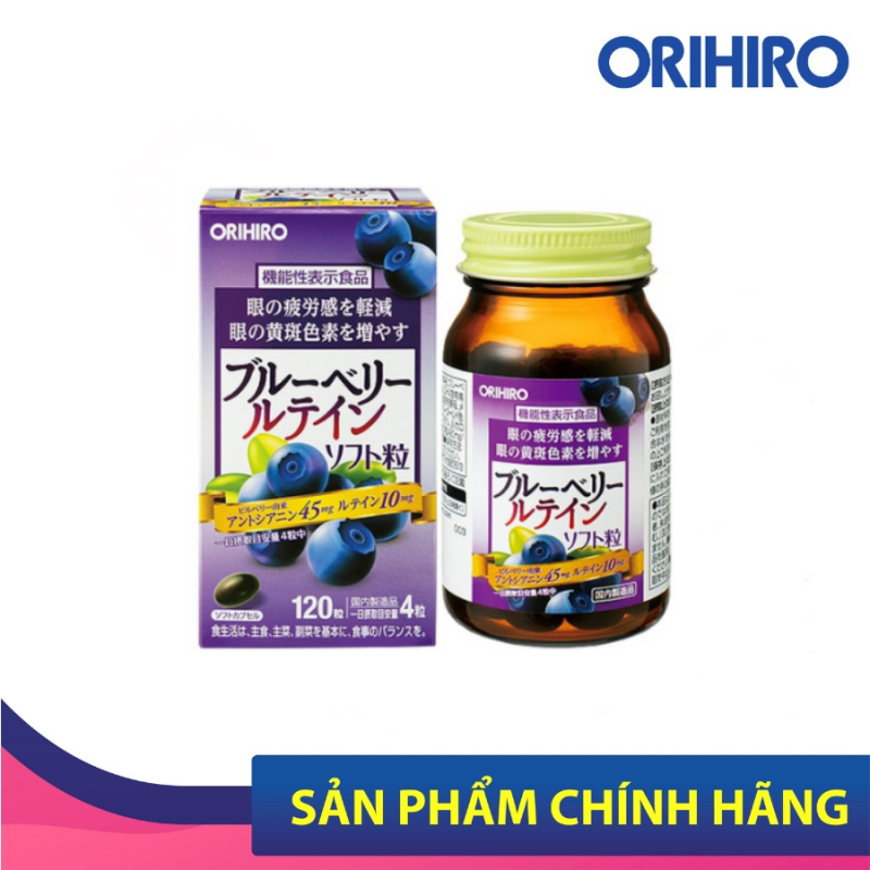 Viên Uống Việt Quất Blueberry Orihiro 120 Viên Dạng Chai Giúp Cải Thiện Hiệu Quả Thị Lực nhập khẩu