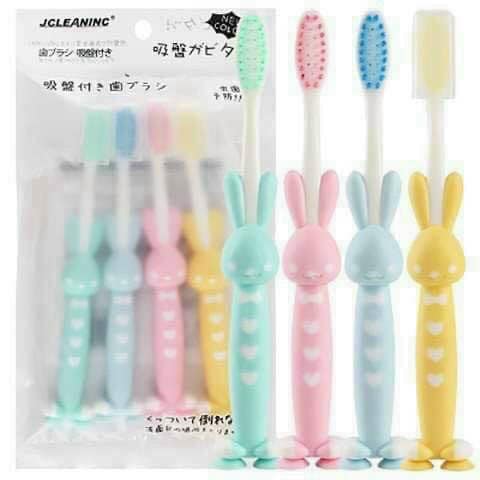 Set 4 Bàn Chải Đánh Răng Trẻ Em Xuất Nhật Cho Bé ( hình thú thỏ, gấu )