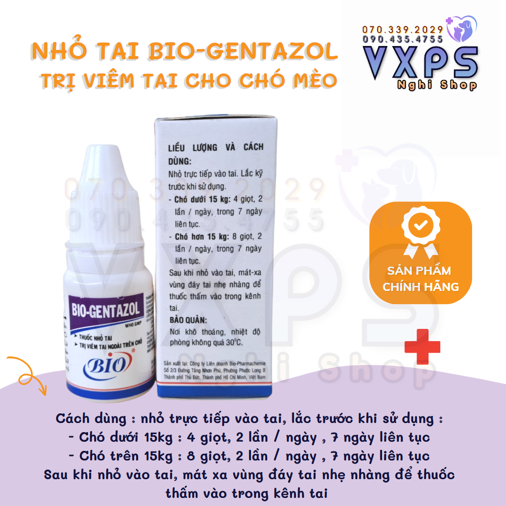 [GIẢM ĐẾN 20% Ở XU] Bio nhỏ viêm tai - Bio Gentazol 10ml