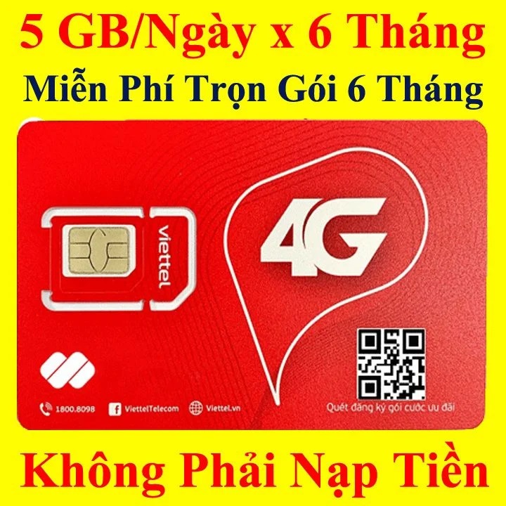 [ 1 Tỷ GB ] SIM 4G VIETTEL TRỌN GÓI 1 NĂM Không Giới Hạn Tốc Độ Cao Dùng Miễn Phí 1 Năm Bảo Hành Chính Hãng Việt theo 12MXH100 12V90B 12Umax70 12V120N 6MXH100 6SD125  FREESHIP - CHƯA KÍCH HOẠT.