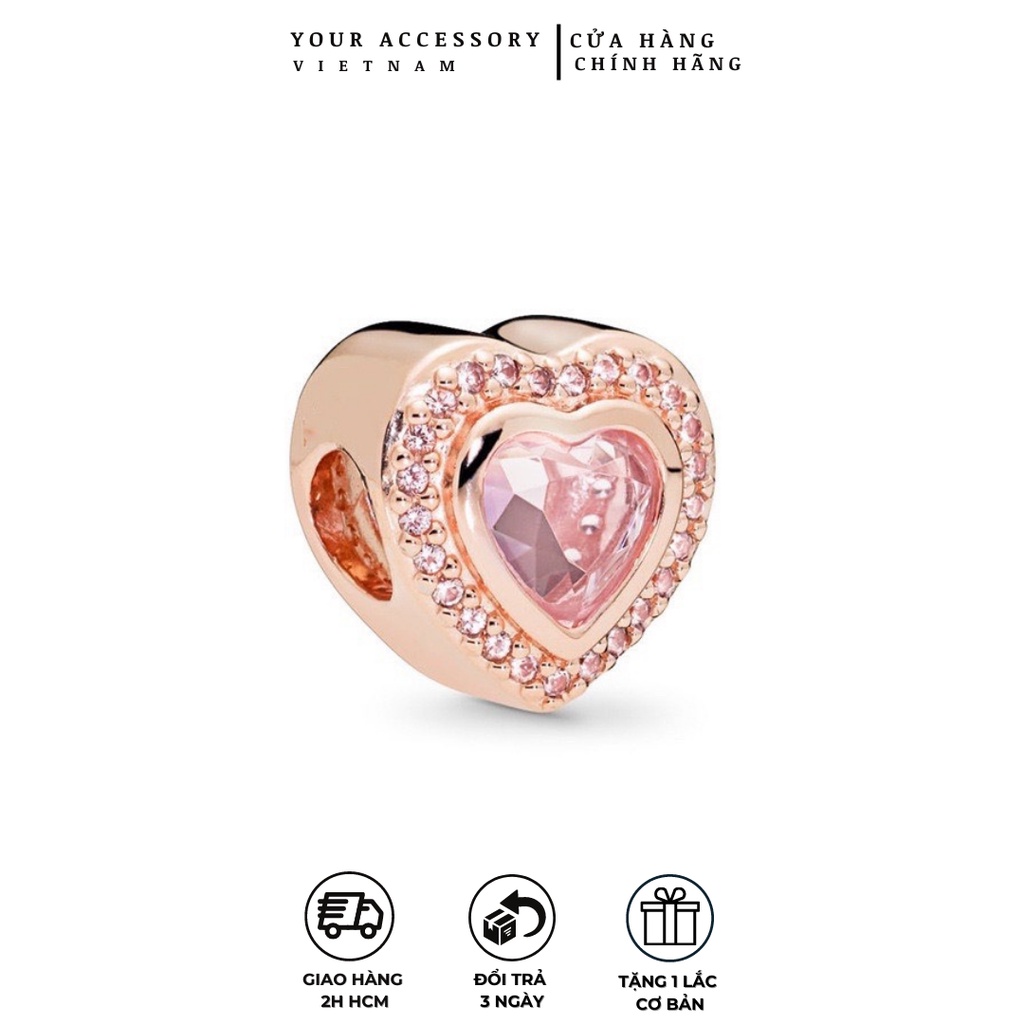 [Hạt charm bạc 925] [Hạt charm pandora] Hạt charm đính đá kiểu Pandora cao cấp YAC07