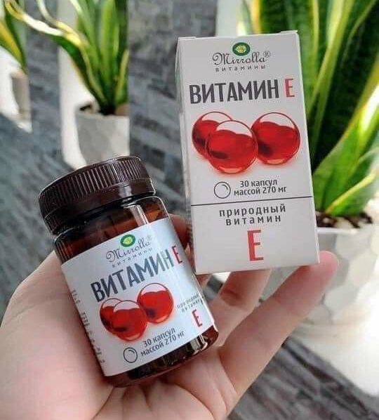 Vitamin E Đỏ Mirrolla 270Mg Hộp 30 Viên