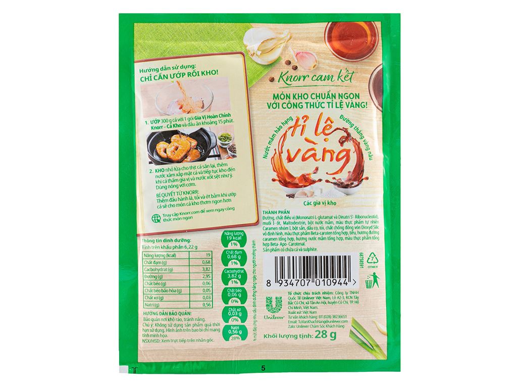 Gia vị Thịt kho/Cá kho/Canh chua Knorr gói (28-30g)