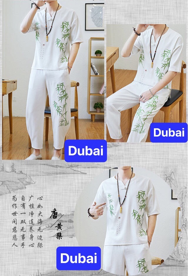 ĐỒ BỘ THỂ THAO CÂY TRÚC XANH NHẬT BẢN NEW HOT TREND, SET ĐỒ BỘ THỂ THAO, ĐỒ BỘ TẬP GYM MANG Ở NHÀ VÀ ĐI CHƠI, ĐỒ BỘ NAM PHONG CÁCH CAO CẤP - DUBAI FASHION